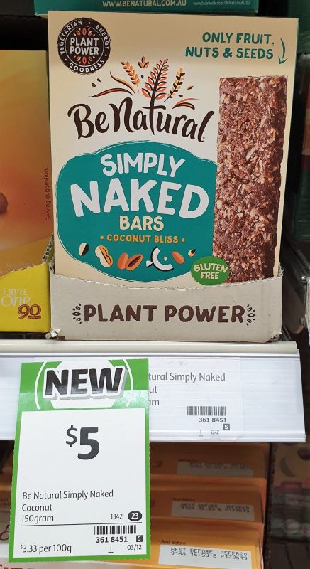 Be Natural 150g Bars Simply Naked Coconut Bliss