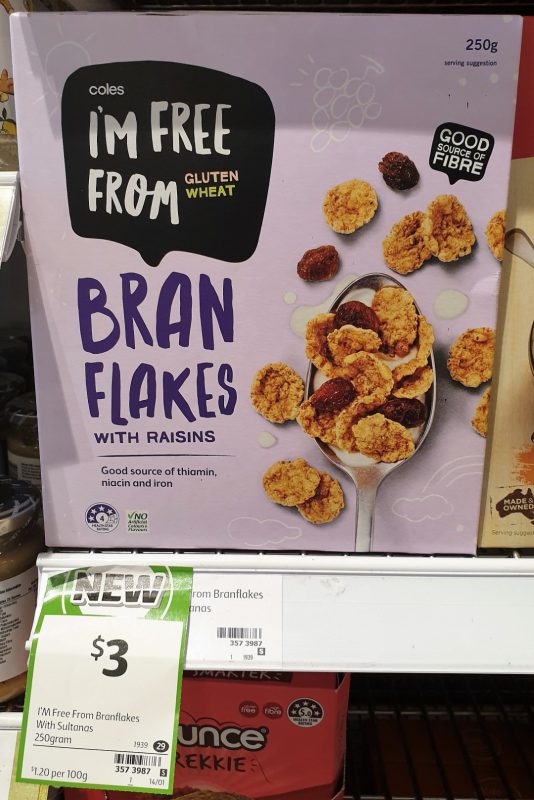 Coles 250g I'm Free From Bran Flakes