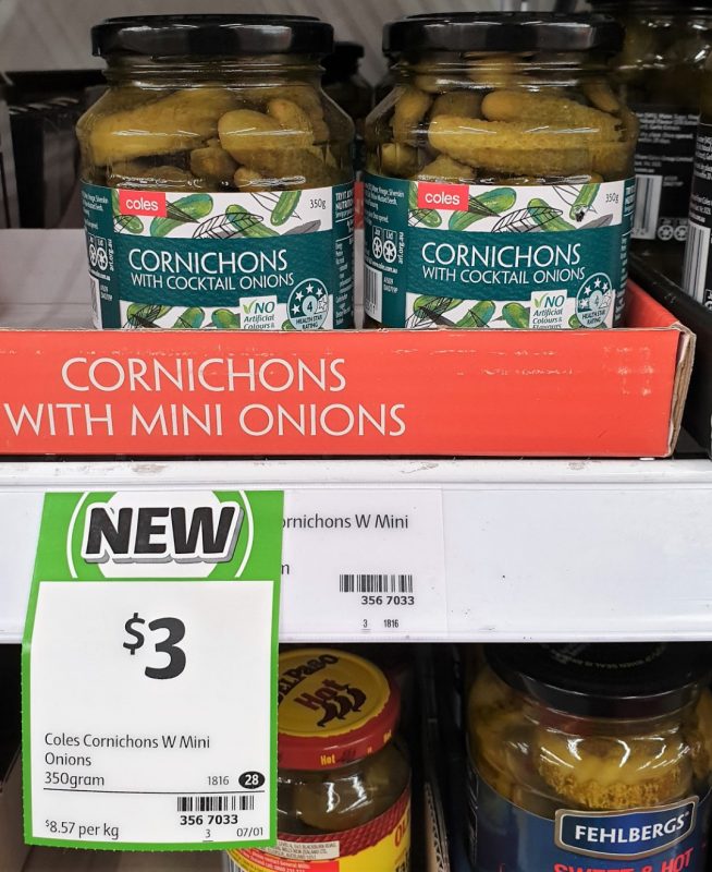 Coles 350g Cornichons With Cocktail Onions