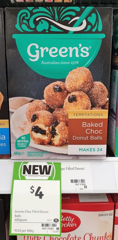 Green's 480g Temptations Donut Balls Baked Choc