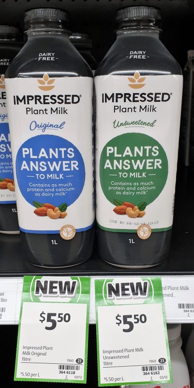 Impressed 1L Plant Milk Original, Unsweetened