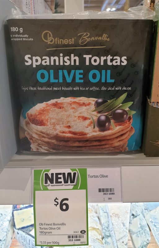 OB Finest 180g Bonvallis Spanish Tortas Olive Oil