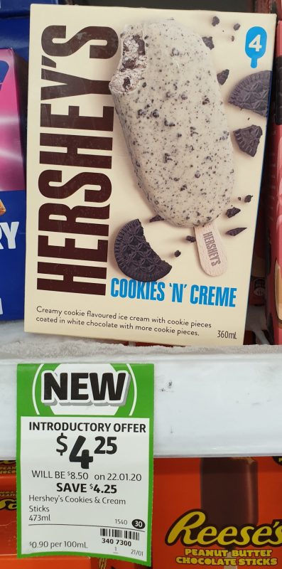 Hershey's 360mL Ice Cream Cookies 'N' Creme