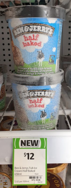 Ben & Jerry's 458mL Ice Cream Half Baked