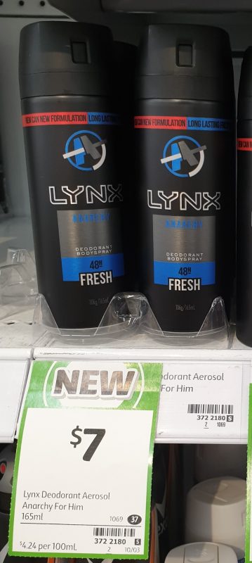 Lynx 165mL Deodorant Bodyspray Fresh Anarchy