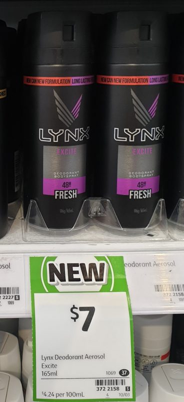 Lynx 165mL Deodorant Bodyspray Fresh Excite