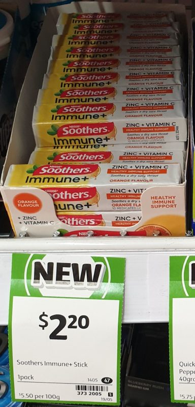 Nestle 1 Pack Soothers Immune + Zinc + Vitamin C Orange Flavour