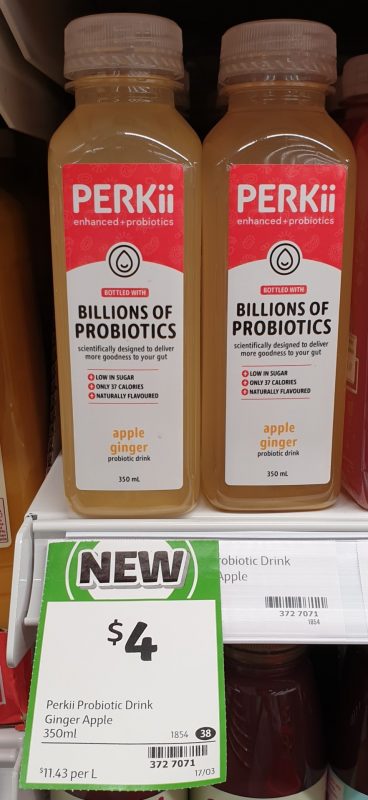 Perkii 350mL Probiotic Drink Apple Ginger