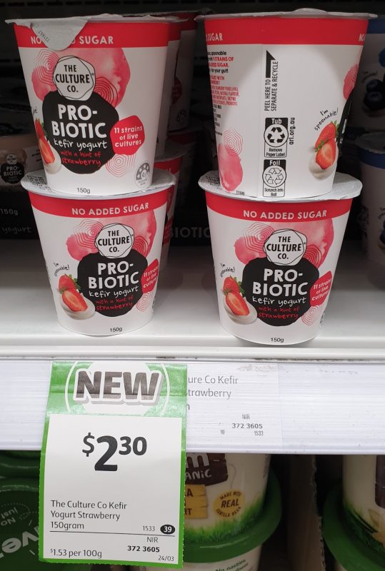 The Culture Co 150g Kefir Yogurt Pro Biotic Strawberry