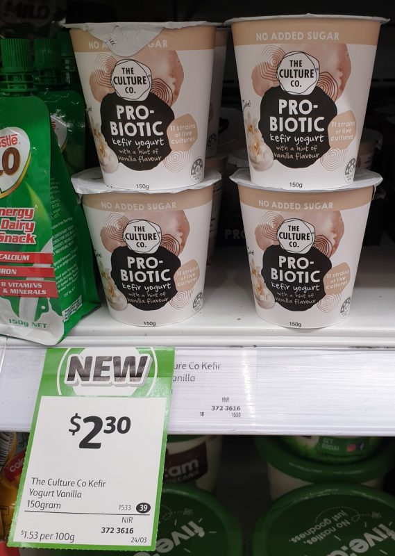The Culture Co 150g Kefir Yogurt Pro Biotic Vanilla