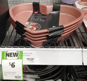Coles 1 Pack Cook & Dine Heart Cake Tin Rose Gold