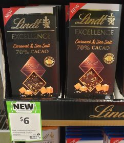 Lindt 100g Excellence 70% Cacao Caramel & Sea Salt