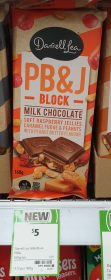 Darrell Lea 160g Milk Chocolate PB&J Block