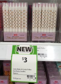 Coles 16 Pack Bake Create Candles Party Polka Dot 1