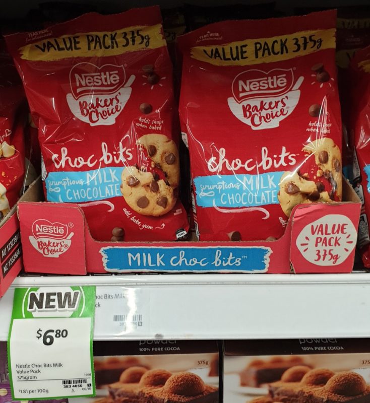 Nestle 375g Bakers' Choice Choc Bits Milk Chocolate