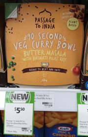 Passage To India 280g 90 Second Veg Curry Bowl Butter Masala With Basmati Pilaf Rice