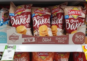 Smiths 130g Potato Chips Oven Baked Smoky BBQ