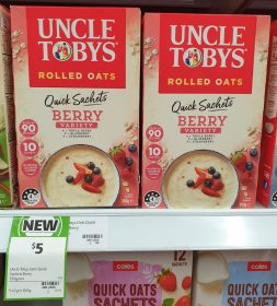 Uncle Tobys 350g Rolled Oats Quick Sachets Berry Variety