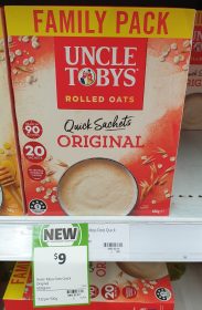 Uncle Tobys 680g Rolled Oats Quick Sachets Original