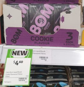 Coles 3 X 250mL BOM Cookie Flavour