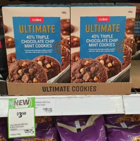 Coles 400g Ultimate Cookies Mint 40 Triple Chocolate Chip