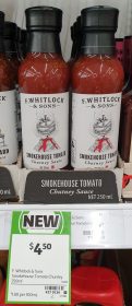 F Whitlock Sons 250mL Chutney Sauce Smokehouse Tomato