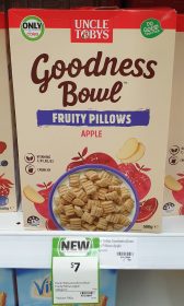 Uncle Tobys 500g Goodness Bowl Fruity Pillows Apple