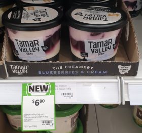 Tamar Valley Dairy 700g Yoghurt Greek Style Blueberries Cream