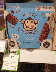 Freedom Foods 120g Messy Monkeys Rice Puff Bars Chocolate Flavoured