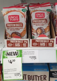Uncle Tobys 84g Protein Balls Peanut Butter Caramel Flavour