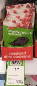 Coles 130g Cranberries Dried