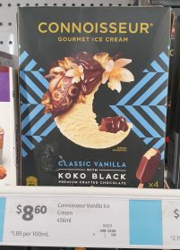 Connoisseur 456mL Ice Cream Stick Classic Vanilla With Koko Black Chocolate