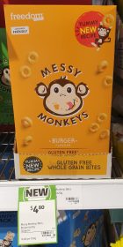 Freedom Foods 120g Messy Monkeys Whole Grain Bites Burger Flavour