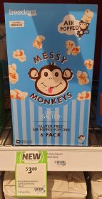 Freedom Foods 78g Messy Monkeys Popcorn Lightly Salted