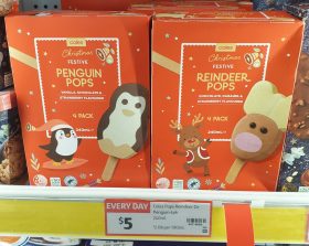 Coles 240mL Christmas Pops Penguin Reindeer 1