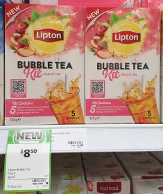 Lipton 5 Pack Bubble Tea Kit Peach Tea 1