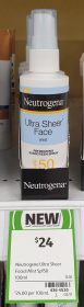 Neutrogena 100mL Sunscreen Spray Ultra Sheer Face Mist