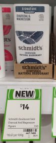 Schmidts 75g Deodorant Charcoal Magnesium