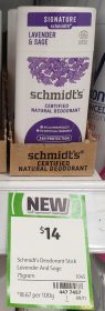 Schmidts 75g Deodorant Lavender Sage