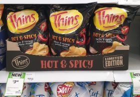 Thins 175g Potato Chips Hot Spicy