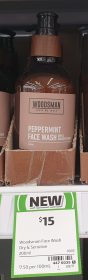 Woodsman 200mL Face Wash Dry Sensitive Peppermint