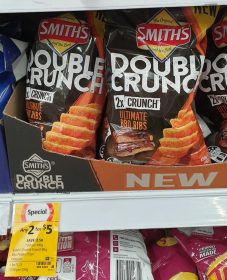Smiths 150g Double Crunch Potato Chips Ultimate BBQ Ribs