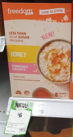 Freedom Foods 320g Porridge Sachets Honey