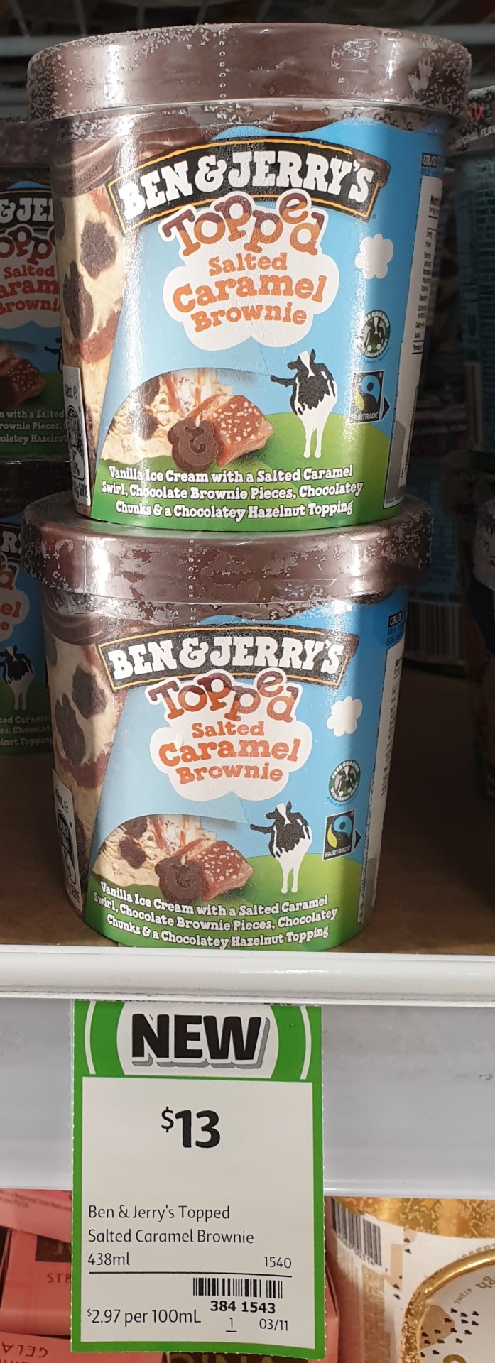 Ben Jerrys 438mL Topped Salted Caramel Brownie