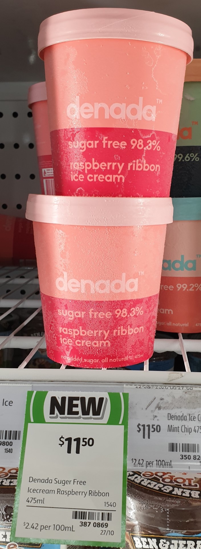 Denada 475mL Ice Cream Raspberry Ribbon
